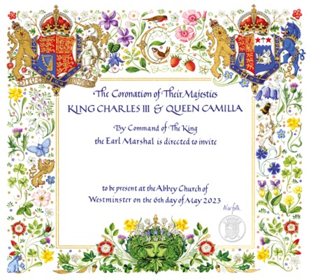 Coronation invitation designed by RSA alumnus