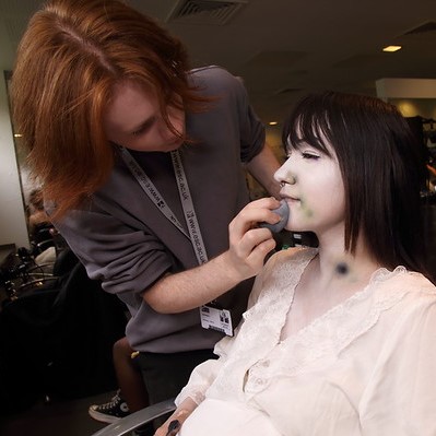 Fashion and Make-up student Josh creating his mythical creatures look