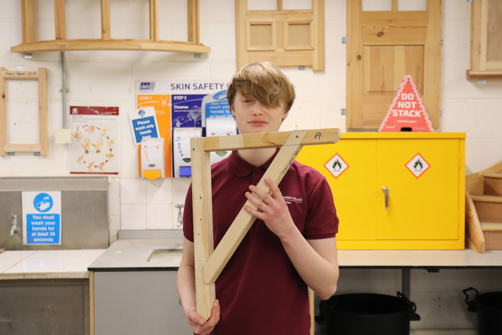 East Surrey College student, Charlie (Carpentry Level 1)