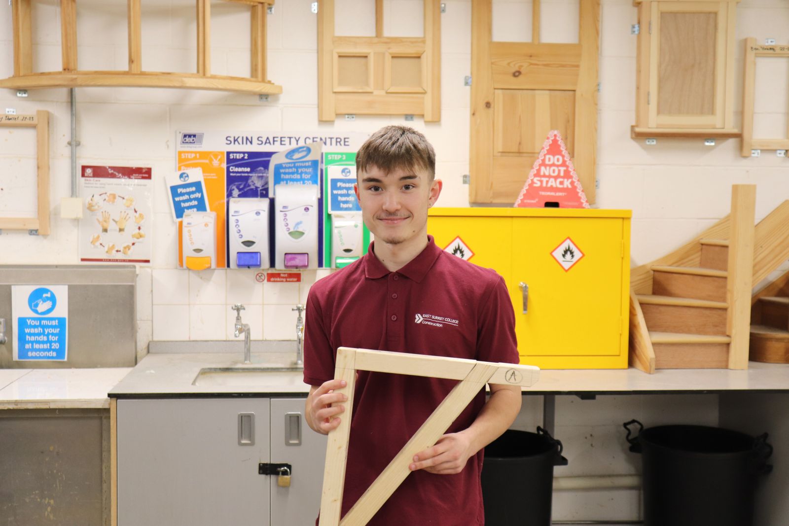 East Surrey College student, Shaun (Carpentry Level 1)