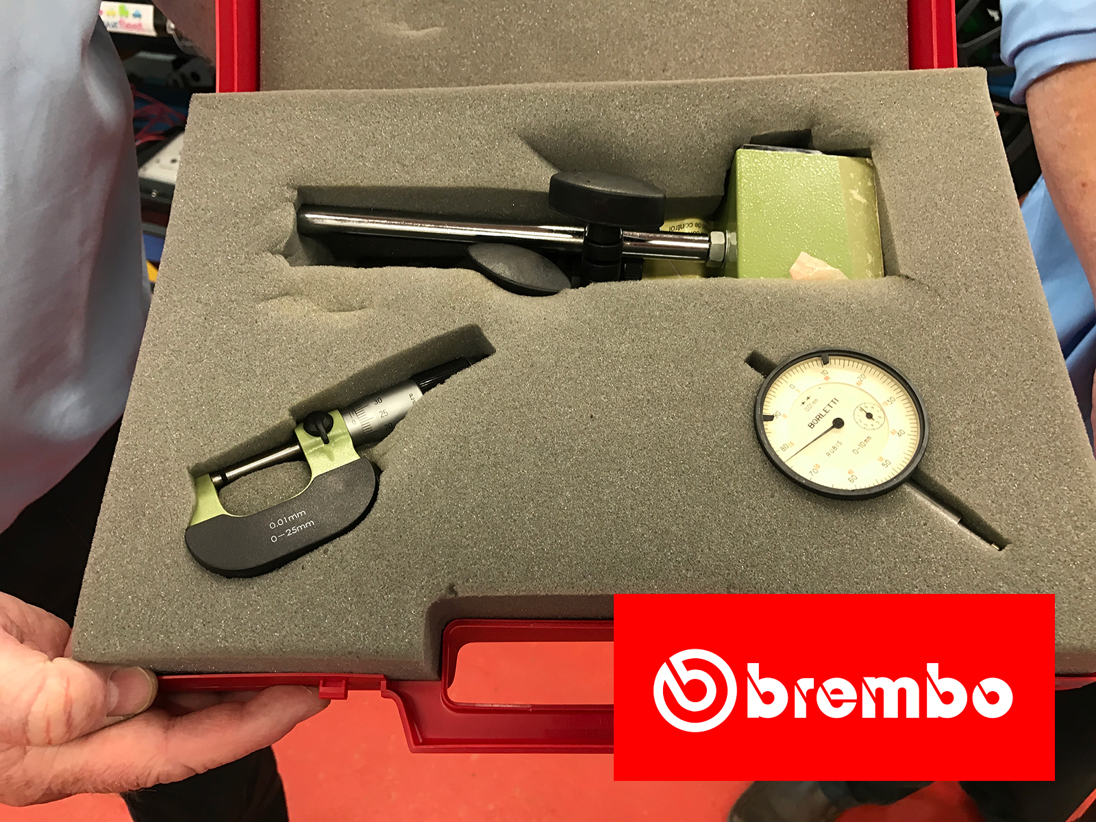 The prize - a Brembo Brake Metrology Kit