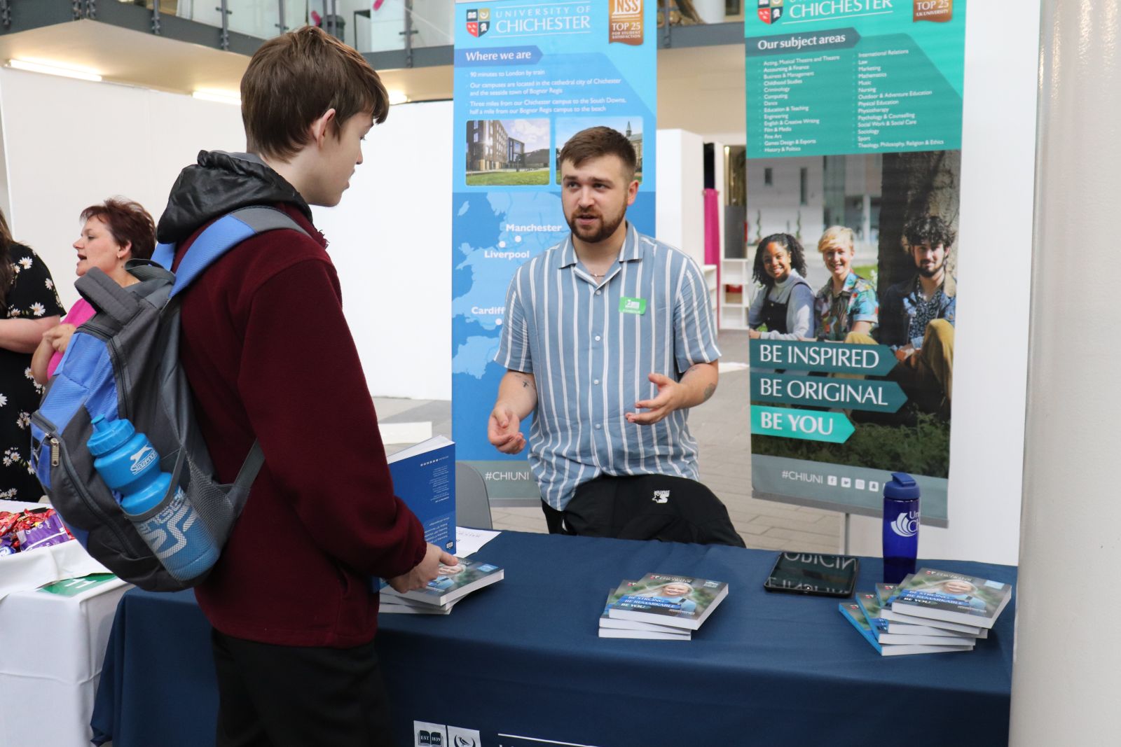 Student finding out about Chichester University