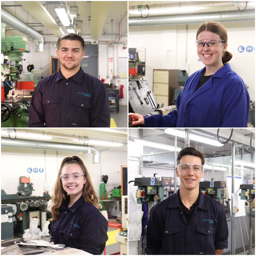 APPRENTICES Finlay Zoe Abi Harry at work