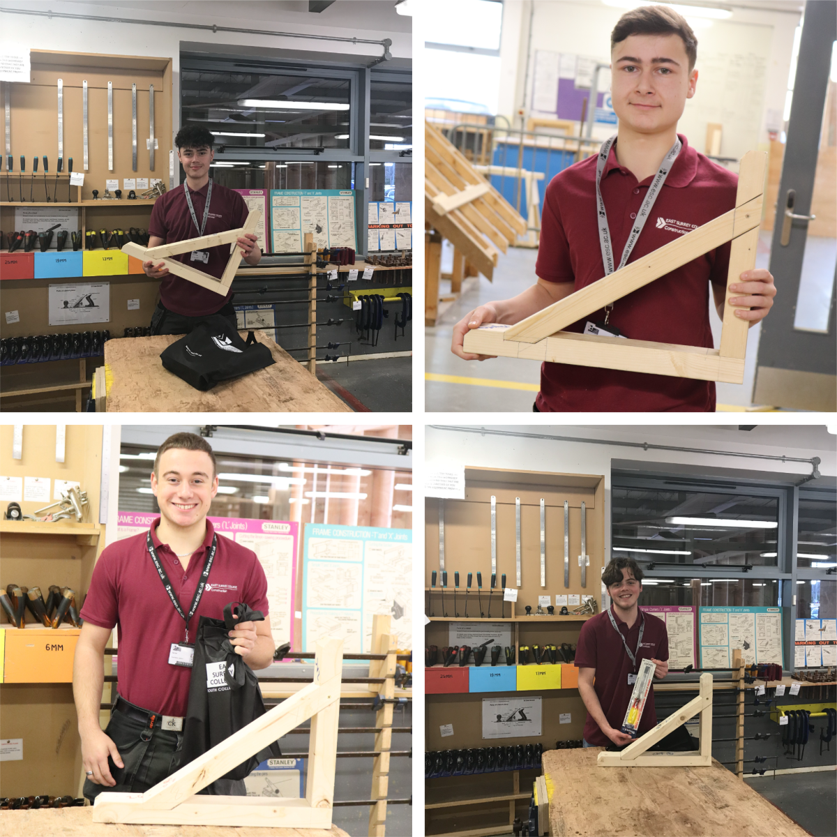 Carpentry Level 1 students had an exciting beginning of term as they were competing to create the best Gallows Bracket out of their class. 