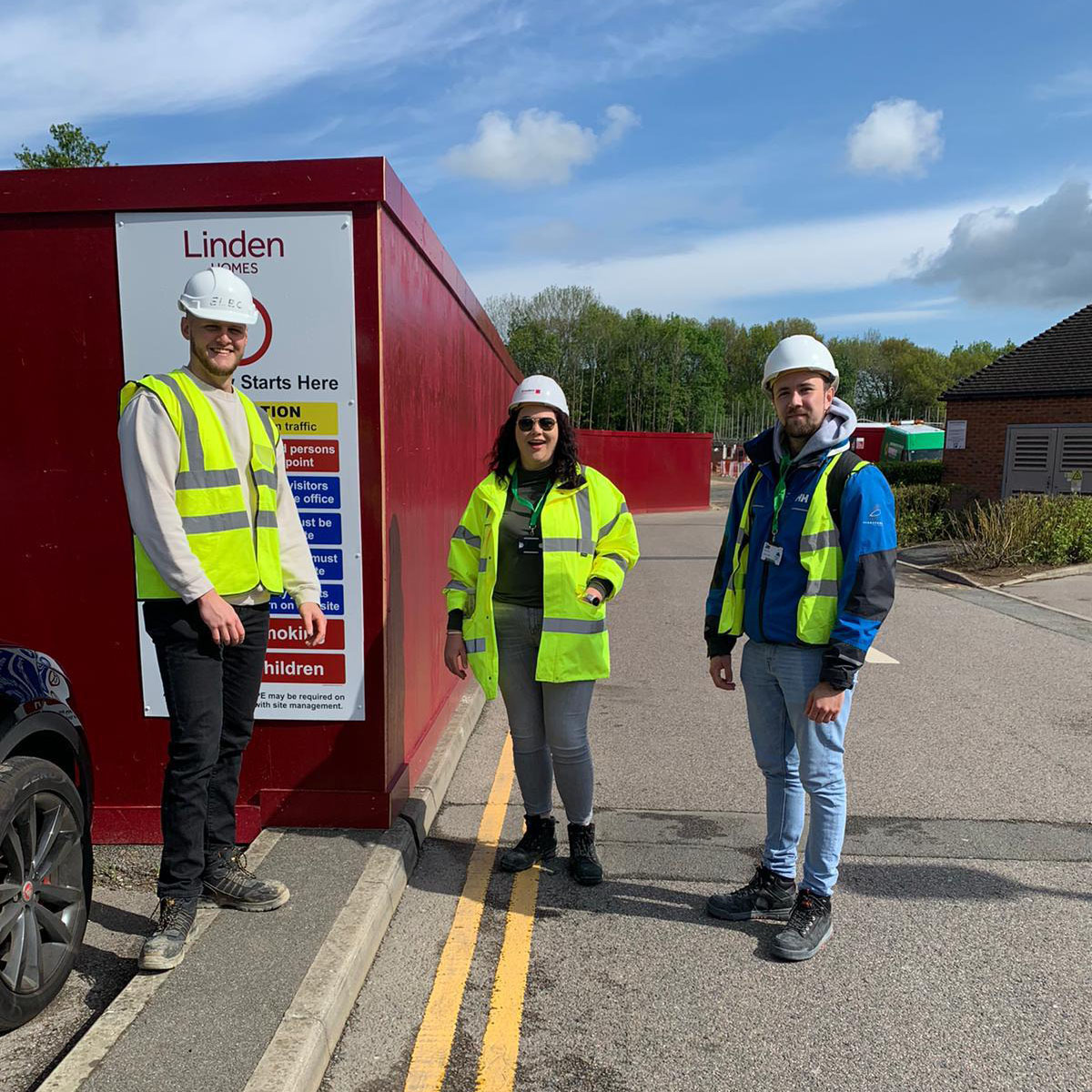 Quantity Surveying students at East Surrey College visit a Linden Homes site.