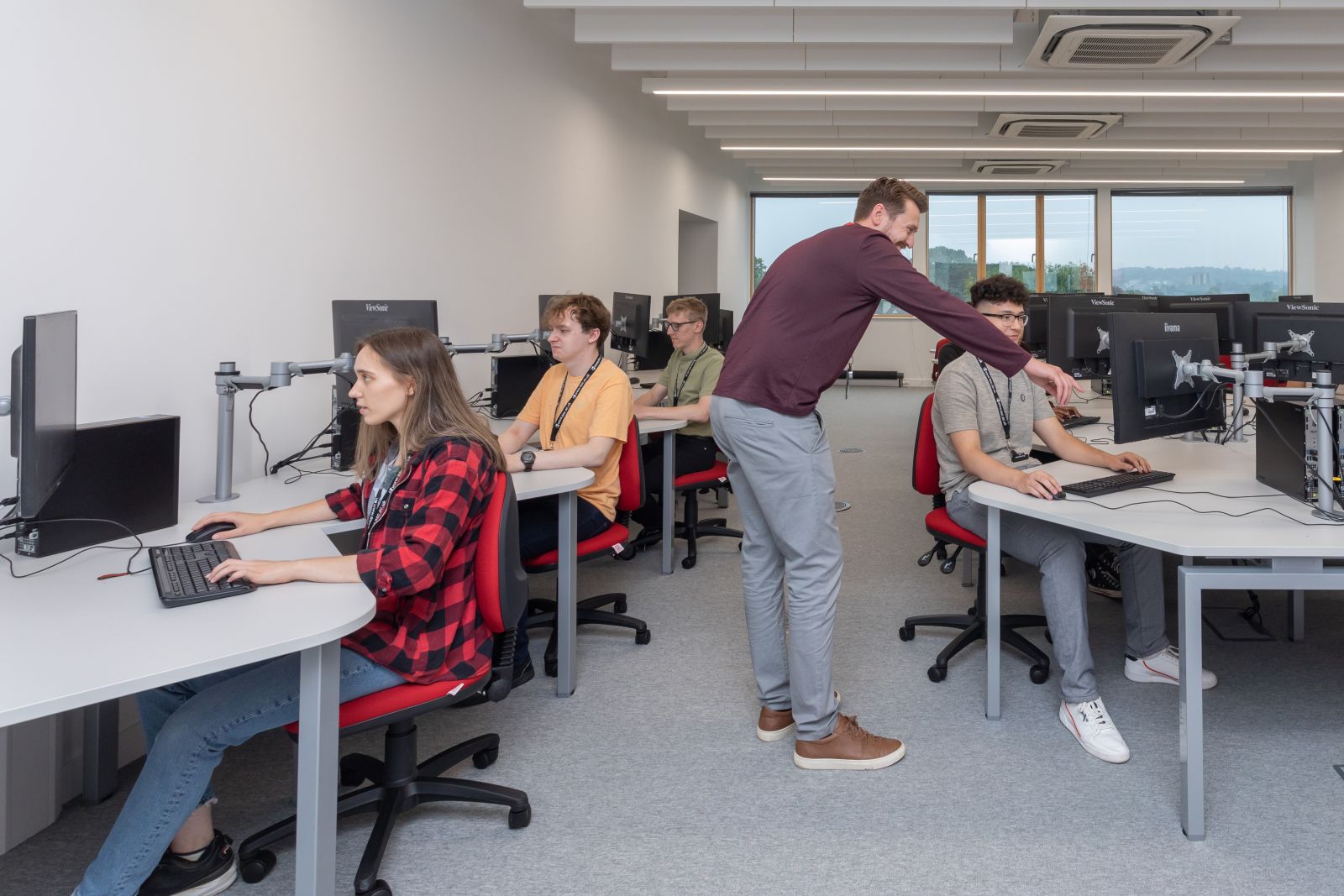 students learning in new Digital T Levels Centre