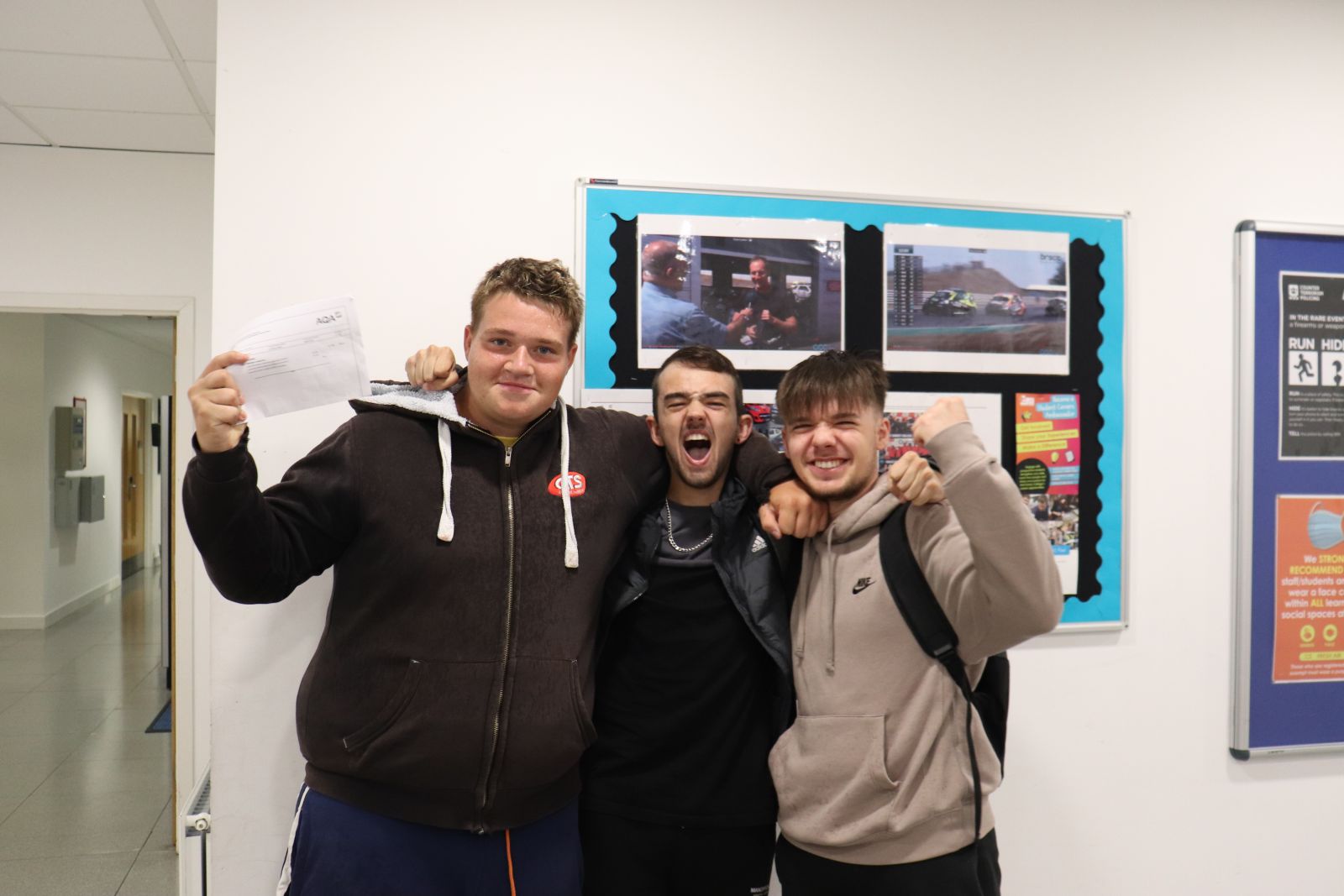 students with their results