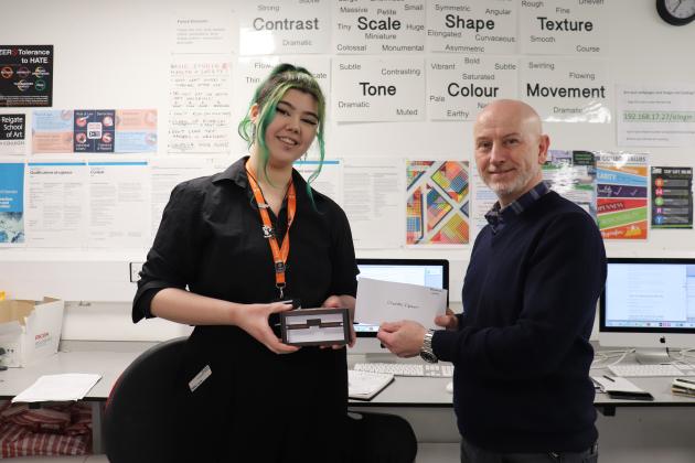 Curtis Packaging present awards to Creative Practice students 