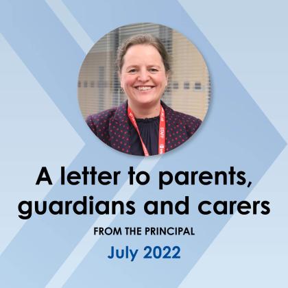 A Letter to Parents, Guardians & Carers - July Update
